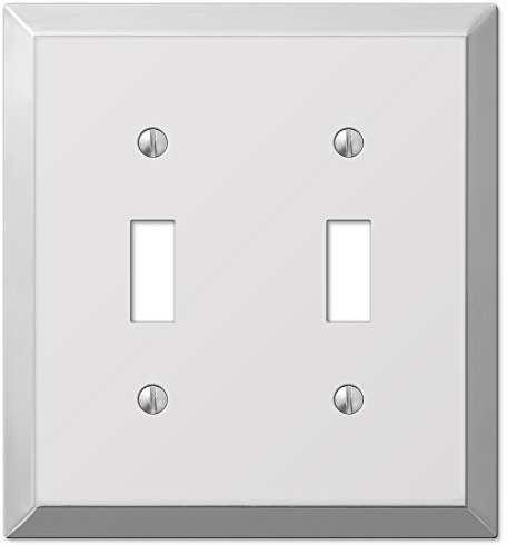 2-Toggle Light Switch Cover Wall Plate Chrome
