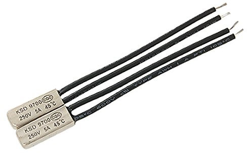 sourcing map 2 Pcs KSD9700 Bimetal Thermostat Temperature Switch NC 45 Celsius Steel Top