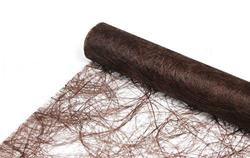 25m Sizoweb ® Original Tischband Tischläufer Tischdeko Faserseide 30cm / 300mm, Farbe:schokobraun
