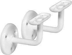 2 x White 63mm (2 1/2) Handrail Brackets with Screws
