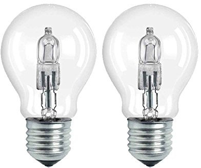 Neolux Halogen-Lampe, Classic A, E27-Sockel, Dimmbar, 46 Watt - Ersatz für 60 Watt, Warmweiß - 2700K, 2er-Pack