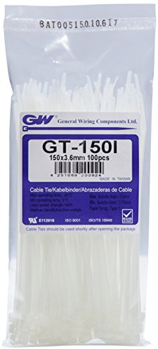 GW Kabelbinder-Technik, Kabelbinder 150 x 3,6 mm, natur, 1000 Stück, GT-150I