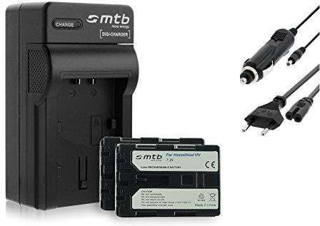 2 Batterie + Caricabatteria (Auto/Corrente) per Hasselblad HV