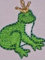Frosch 2,5 cm * 3 cm Bügelbild Frösche mit Krone Märchen Prinz Tier Tiere Quack Frog Aufnäher Applikation