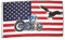 Flagge USA mit Motorrad - 90 x 150 cm