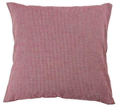 Hans-Textil-Shop Kissenbezug 50x50 cm Karo 2x2 mm Bordeaux Rot Baumwolle - Kariert, Kissenhülle, Deko, Sofa, Qualität Made in EU