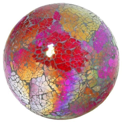 Glass Mosaic Ball in Multi coloured red (Medium)