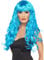 Smiffys Sirene Perücke, Blau, Lang, Lockig mit Fring