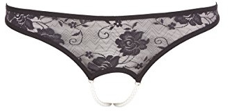 Cottelli Collection Medium Black Lace String Pearls