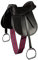Pony-Sattel-Set, schwarz-pink 16,5
