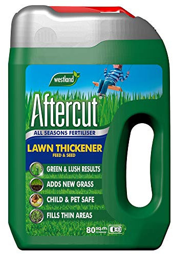 Aftercut 20400370 Lawn Thickener Feed and Seed Even-Flo Spreader, 80 m2, 2.8 kg, Brown