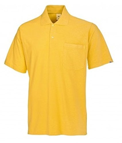 BP 1612-181-86-2XL Unisex-Poloshirt, 1/2 Ärmel, Polokragen mit Knopfleiste, 70 cm, 220,00 g/m² Stoffmischung, gelb, 2XL