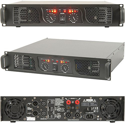 Loops POWERFUL 2000W Stereo Power Amplifier - 2 Ohm Studio Amp for Large Speaker Systems