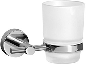Bisk zusammengestellt Reihe Tumbler, Glas satiniert, Chrom, 12,5 x 8,5 x 9,5 cm
