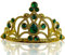 Katara 1682 - Prinzessin Diadem Krone, Verkleidung Kostüm, Fasching Karneval, Haarspange, Gold/Dunkelgrün