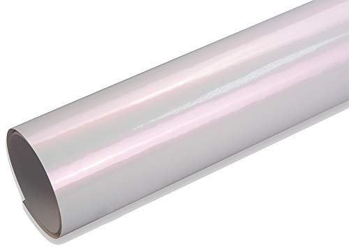 Neoxxim 14€/m2 Premium - Autofolie – Pearl Weiss Glänzend pink 200 x 150 cm - blasenfrei Farb Schimmer Lackfolie