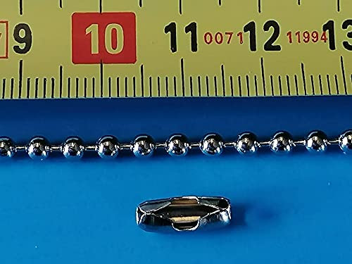 Vertical Blind Control Chain Small Metal (3 Meter) No 6. 3.2mm ball size with chain connector