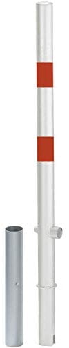 Alberts 781484 Absperrpfosten Passau | wahlweise in verschiedenen Ausführungen | zum Einbetonieren, herausnehmbar | weiß | Pfosten-Ø 76 mm | Höhe über Boden 100 cm