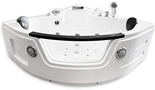 Bañera hidromasaje Jakuzzi Bañera de esquina spa hidromasaje Piscina Spa nueva Terapia luz de colores Jakuzzi para 2 nueva 135 x 135