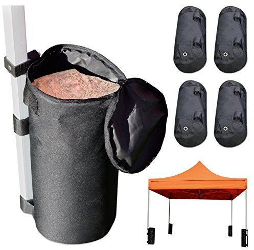 Gewichtstaschen 4er Set Beschwerungssäcke für Faltzelt, Gewichte zum Befüllen mit z.B. Sand (je 25 kg), wasserfestes Oxford-Material, 52x31 cm (ohne Füllung)