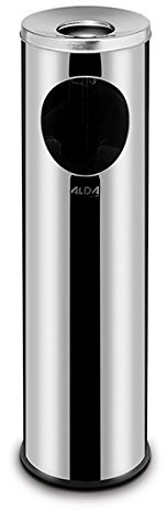 Alda Prestige Säuleneimer mit Aschenbecher, 15 Liter, Höhe 73, Satin und Deckel farbig glänzend, One Size