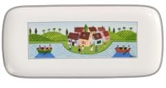 Villeroy & Boch Charm & Breakfast Design Naif Fuente para tartas, 35x16 cm, Porcelana Premium, Blanco/Colorido