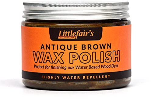 Littlefair's Wax Polish (500ml, Antique Brown) Non-Toxic, Highly Water Repellent Wood Wax for Furniture