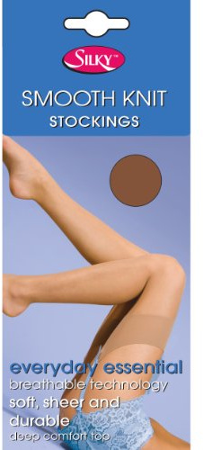 Silky Womens/Ladies Smooth Knit Stockings (1 Pairs) (Medium (5ft-5ft8”)) (Mink)
