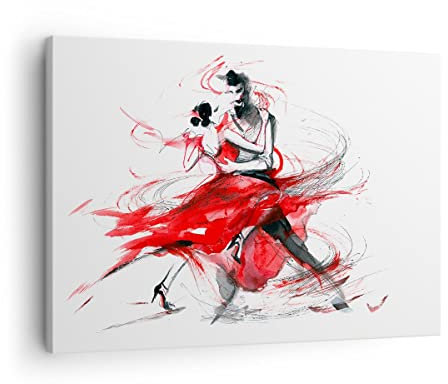 Bilder auf Leinwand Tanz Aktion Aktivität Leinwandbild 70x50cm Wandbilder Dekoration Wohnzimmer Schlafzimmer Küche Deko Klein Wanddeko Bild Wand Kunstdruck Art Wall Decor Canvas AA70x50-3052