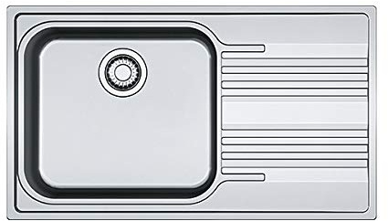 Franke - Lavello una vasca con gocciolatoio a destra SRX 611-86 LB finitura inox satinato da 86x50cm