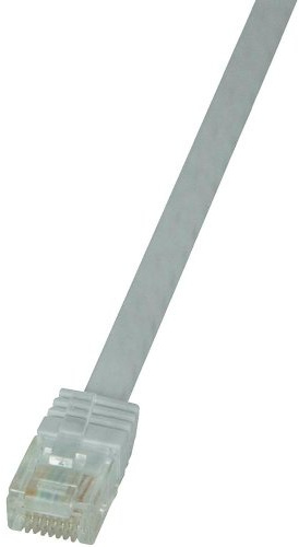 LogiLink CF2021U Cat.6 U/UTP SlimLine Flat Patch Cable, 0.50 Meter Length, White, White, 0.50 Meter Length