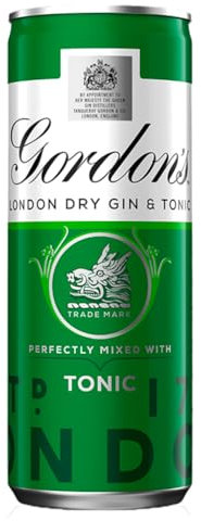 Gordon's London Dry Gin & Tonic | 5% vol | 250ml | Ready to Drink | Juniper & Gin Botanicals | Crisp Citrus Notes | Best Served Chilled from the Can or in a Glass