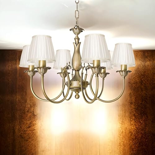 Premium Kronleuchter Hängeleuchte aus Messing Jugendstil E14 bis 40W 230V Wohnzimmer Esszimmer Lampe Leuchte Beleuchtung Pendelleuchte Pendellampe Hängelampe