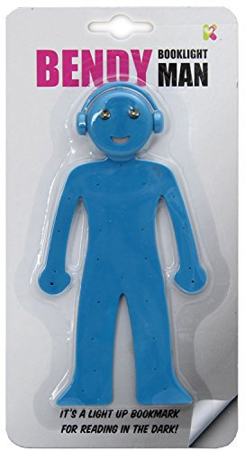 Keycraft Bendy Booklight LED Light Up Bookmark Man Phone Stand Desktop Tidy Gift For Reader ~ Blue