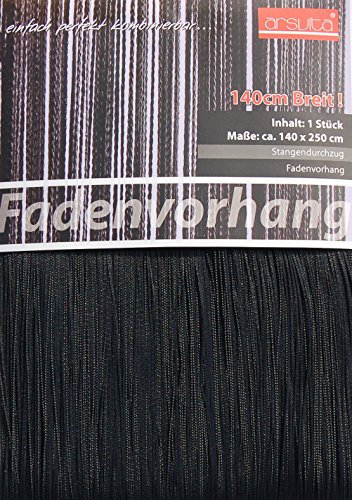 Fadenvorhang schwarz 140x250cm