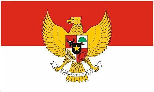 U24 Motorradflagge Indonesien mit Wappen Fahne Flagge 20 x 30 cm