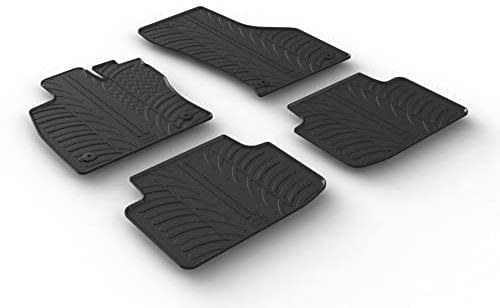 Satz Gummimatten kompatibel mit Volkswagen Passat 3G Limousine/Variant 2014- (T Profil 4-teilig + Montage-clips)