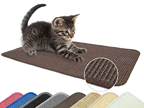 Primaflor Katzen-Kratzmatte - Braun, 67 x 140 cm, Rutschhemmende Sisalmatte für Krallenpflege, Robuster Kratzpad für Wand, Boden oder Kratzmöbel