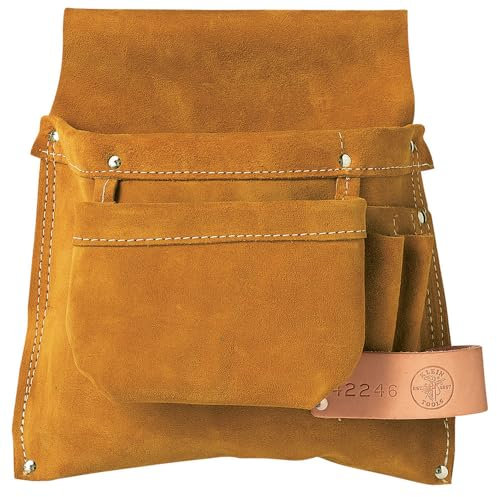 Klein Tools 42246 Nagel- und Werkzeugtasche für Linkshänder, Braun