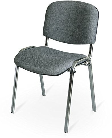 Polsterstuhl/Stapelstuhl, chrom/grau, BxTxH 545 x 425 x 820 mm, Sitz BxTxH 475 x 415 x 470 mm