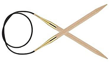 KnitPro K35356 Rundstricknadel, Birkenholz, Braun, 120 cm x 9 mm