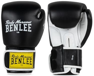 BENLEE Rocky Marciano Tough Gants de Boxe, Mixte, Tough, Noir, 18 oz