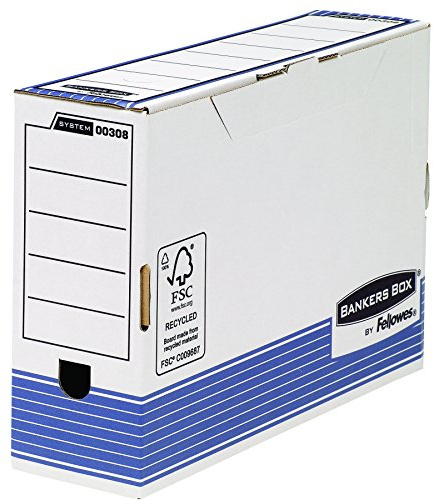 Bankers Box System 100 mm Folio Transfer File - Blue, Pack of 10