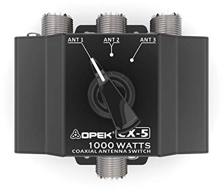 Opek CX-5 - Conmutador coaxial de 3 vías de 0~500 MHz. Conectores SO-239