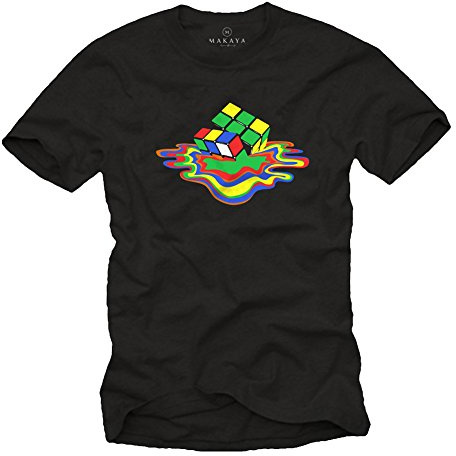 MAKAYA T-Shirt mit Zauberwürfel - Lustige Tshirts Geschenke Theory Schwarz Größe XXL