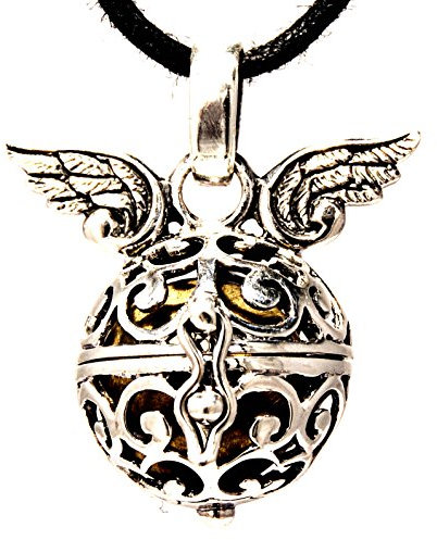 Engelsrufer Anhänger aus 925 Sterling Silber, 16mm Durchmesser, mit Silberkette 41-66 cm Nr. 191B