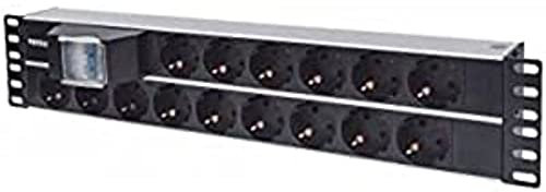 Intellinet 714051 unité de Distribution d'énergie 15 Sortie(s) CA 2U Aluminium, Noir