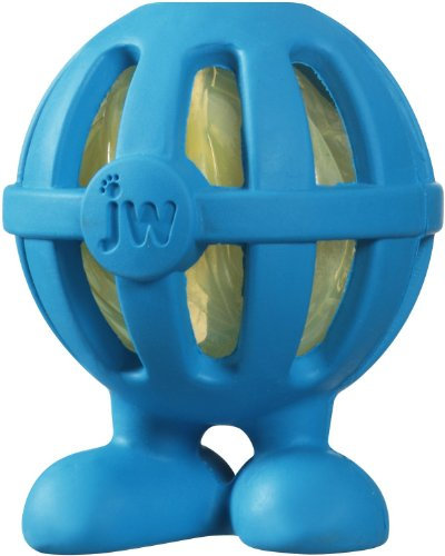 JW Jouet Crackle Cuz Large De, Balle en Caoutchouc avec Un Cœur en Bouteille Plastique pour Les Chiens pour Chien Taille L