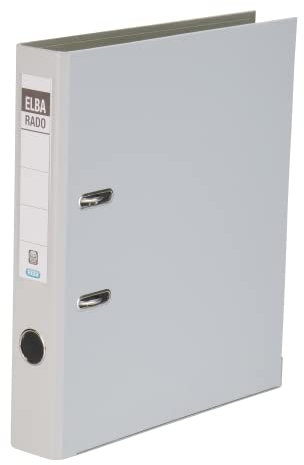 Elba Ordner A4, aus Kunststoff, rado plast, 5 cm schmal, grau, 20 Stück