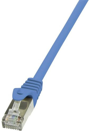 LogiLink CP1076S RJ45 Netzwerkkabel, Patchkabel CAT 5e F/UTP 5.00m Blau mit Rastnasenschutz, 3 Stück